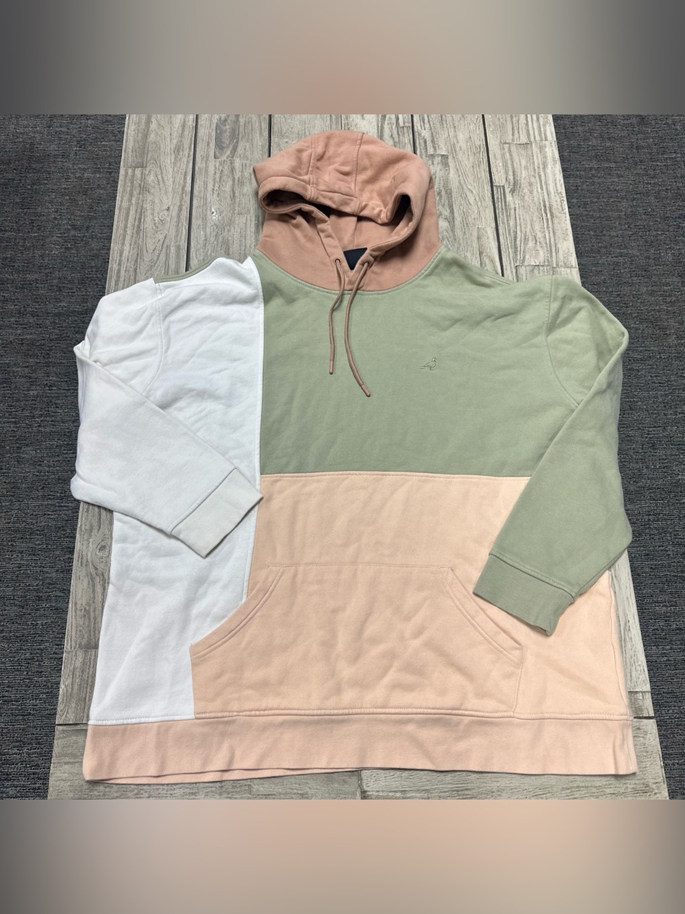 Staple Pigeon Logan Pieced Colorblock Hoodie 3XL Sage Green Streetwear